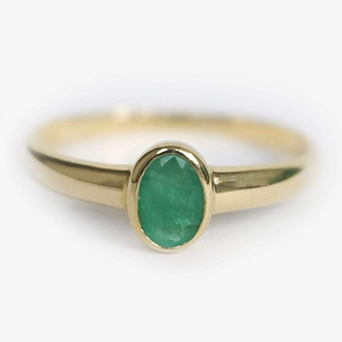 0.39 Carats 14k Solid Gold Emerald Engagement Ring - SOVATS