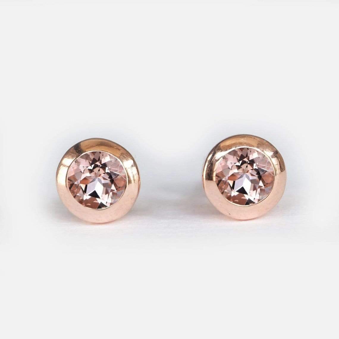 0.50 Carats 14k Solid Rose Gold Morganite Earrings - SOVATS