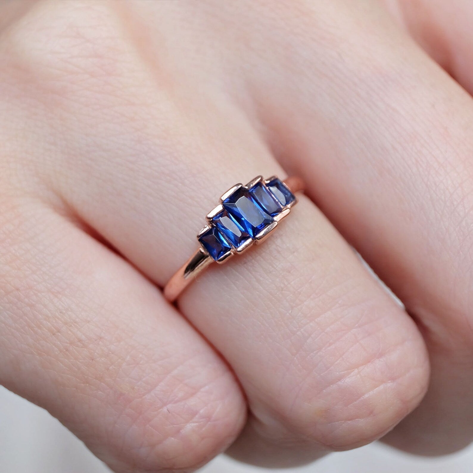 Sapphire Baguette Ring Celestine - SOVATS