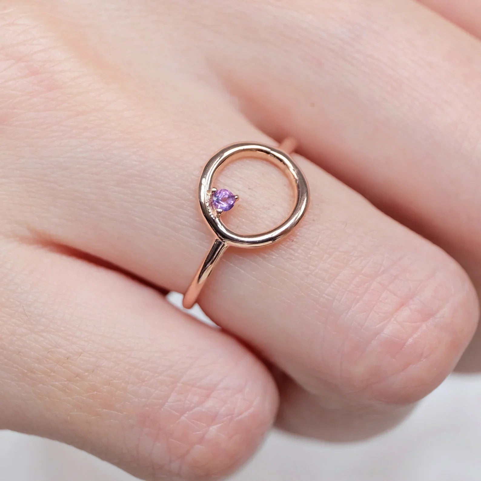 Amethyst Open Circle Ring Silus - SOVATS