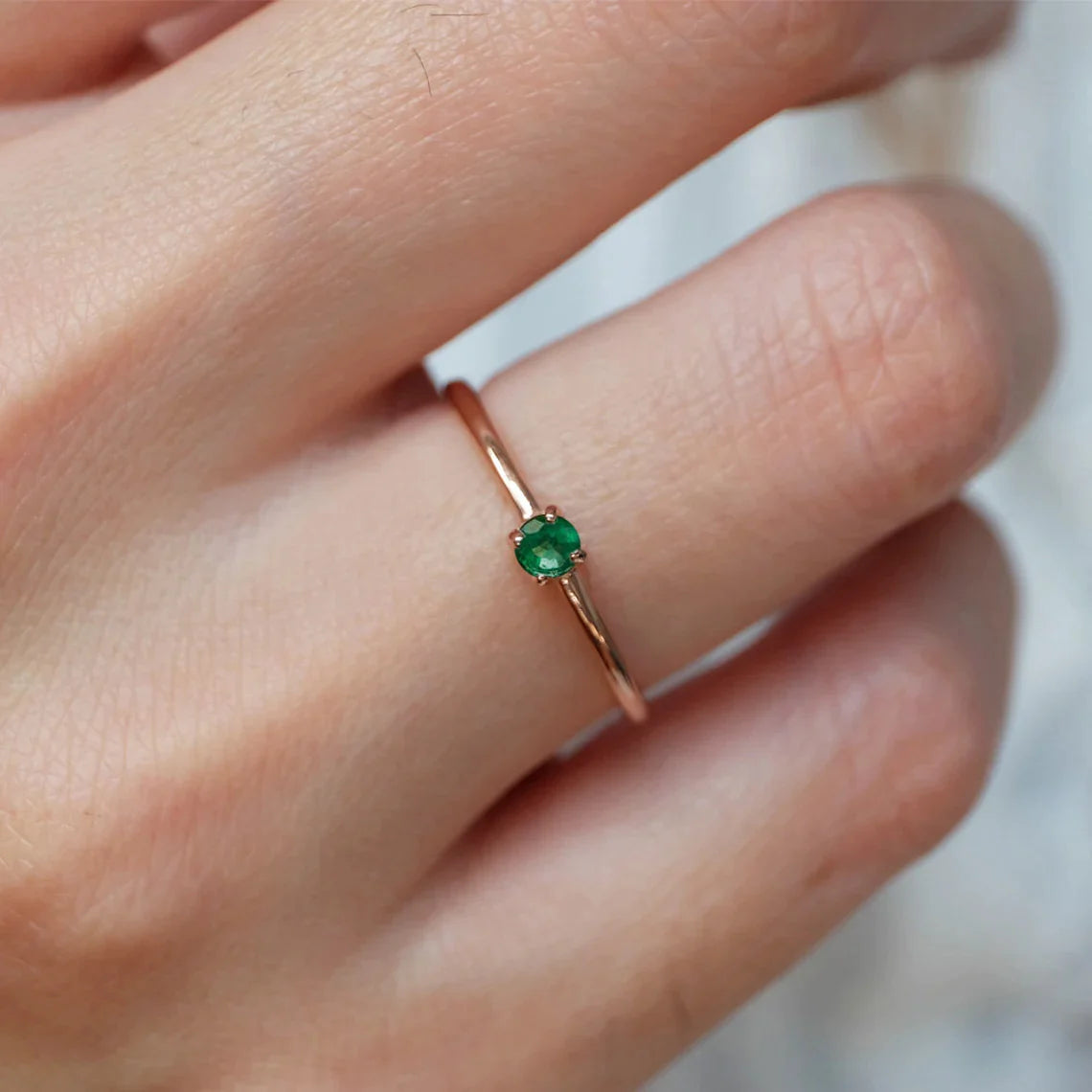 Emerald Solitaire Ring Asal - SOVATS