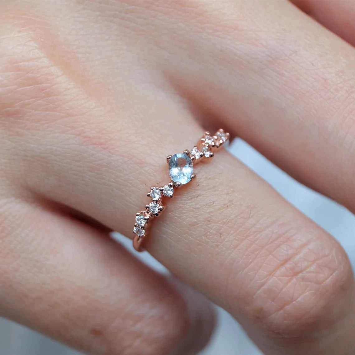 Aquamarine Diamond Ring Agnes - SOVATS