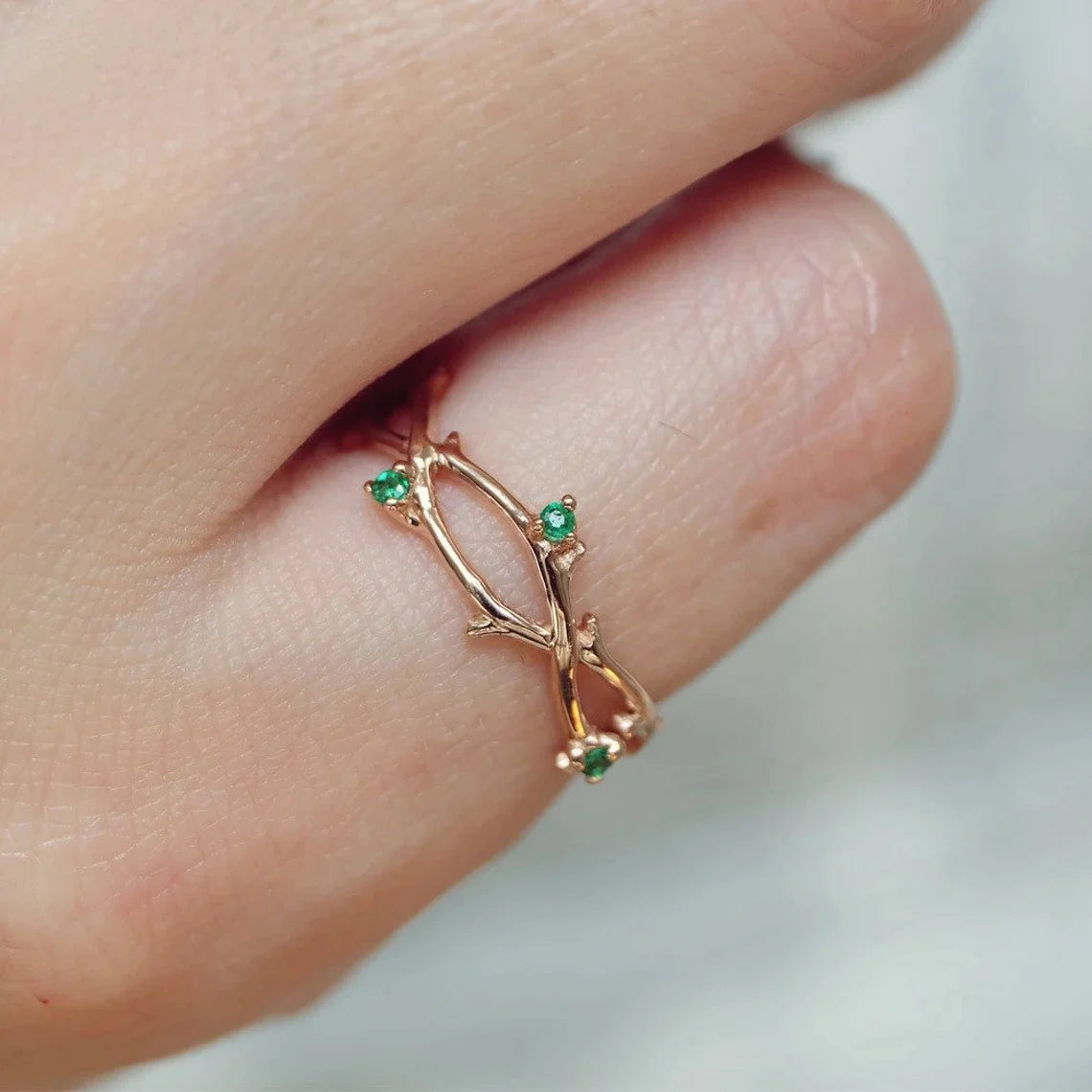 Emerald Leaf Ring Sage - SOVATS