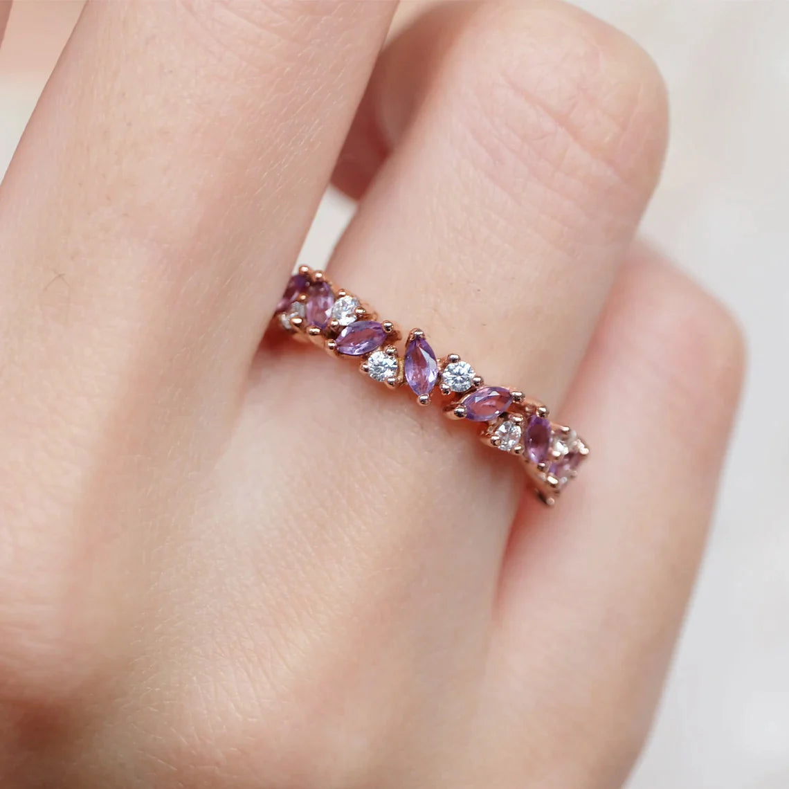 Amethyst Diamond Ring Natalya - SOVATS