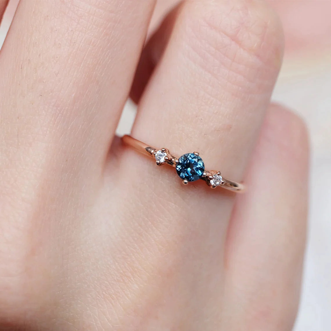 London Blue Topaz Diamond Ring Narcissa - SOVATS