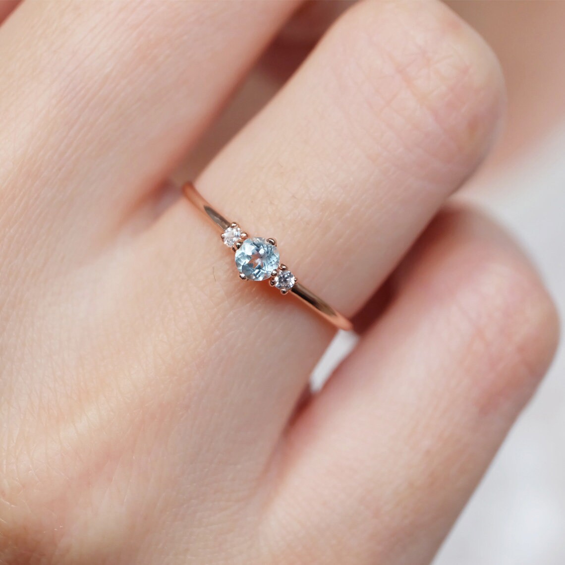 Aquamarine Diamond Ring Toki - SOVATS