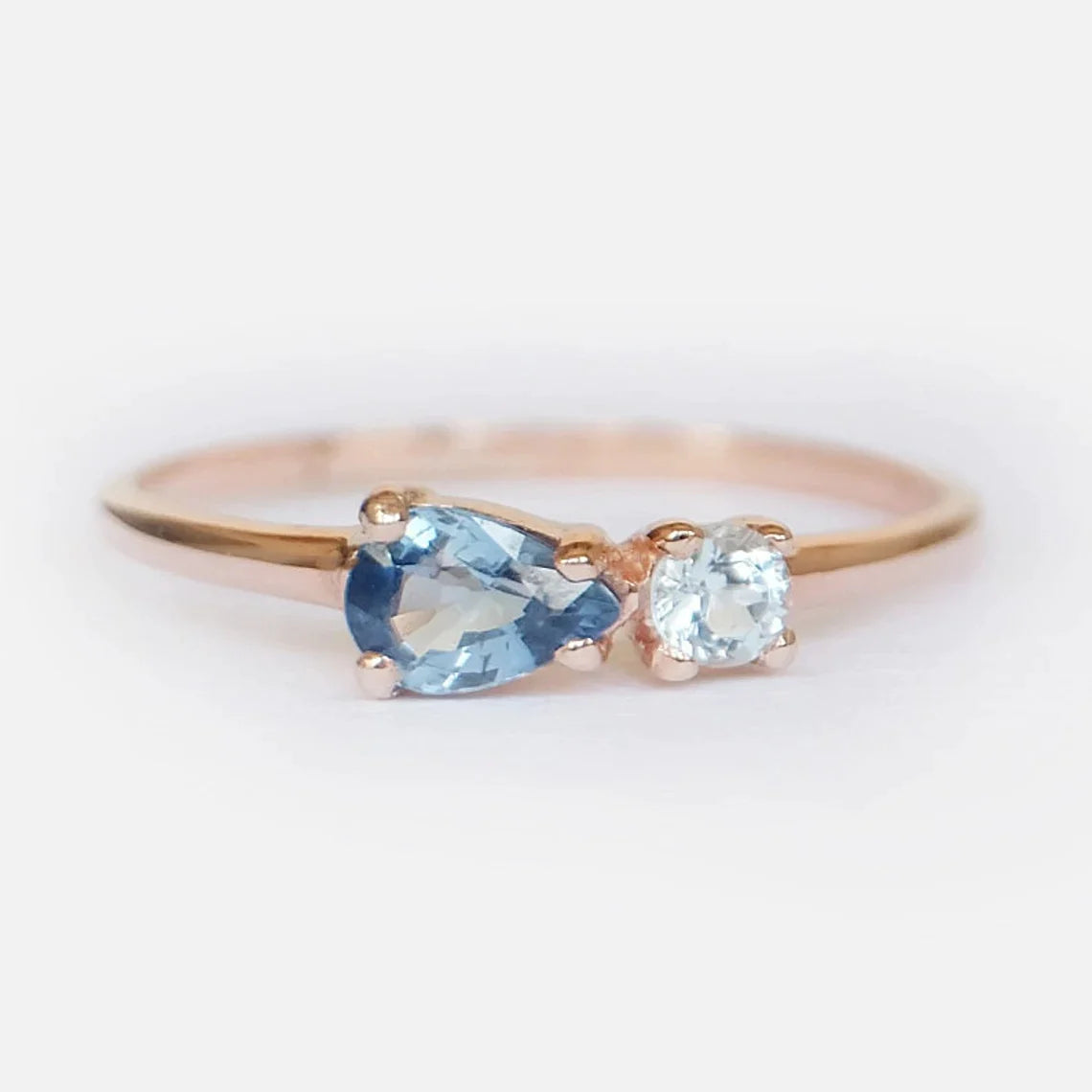 Blue Sapphire and Aquamarine Dual Ring - SOVATS