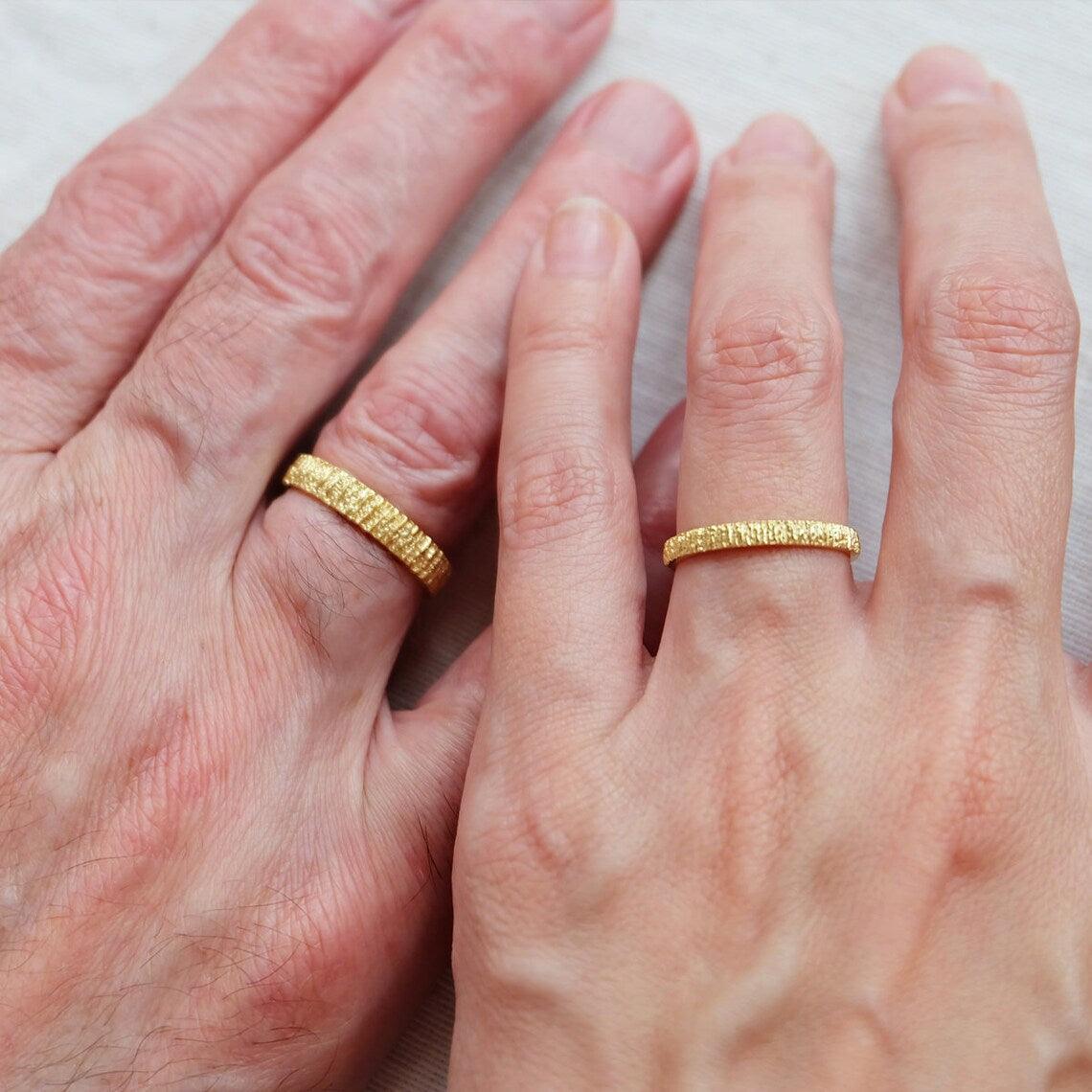 Textured Wedding Ring Set Nurul - SOVATS