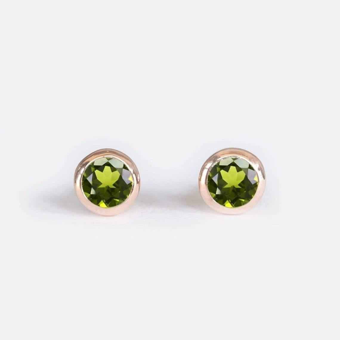 0.30 Carats 14k Solid Rose Gold Peridot Earrings - SOVATS