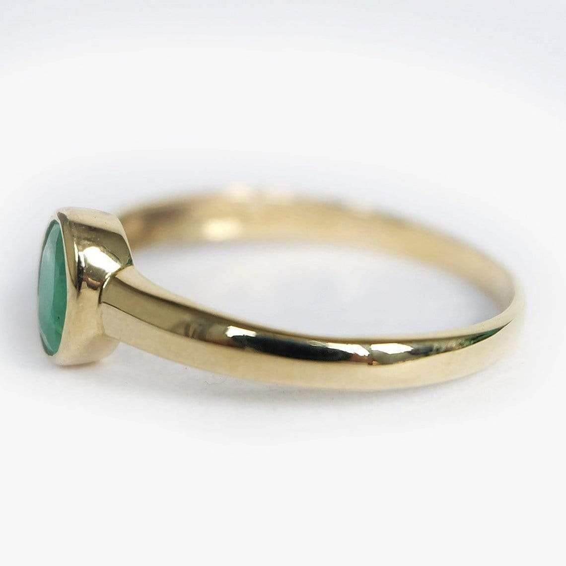 0.39 Carats 14k Solid Gold Emerald Engagement Ring - SOVATS