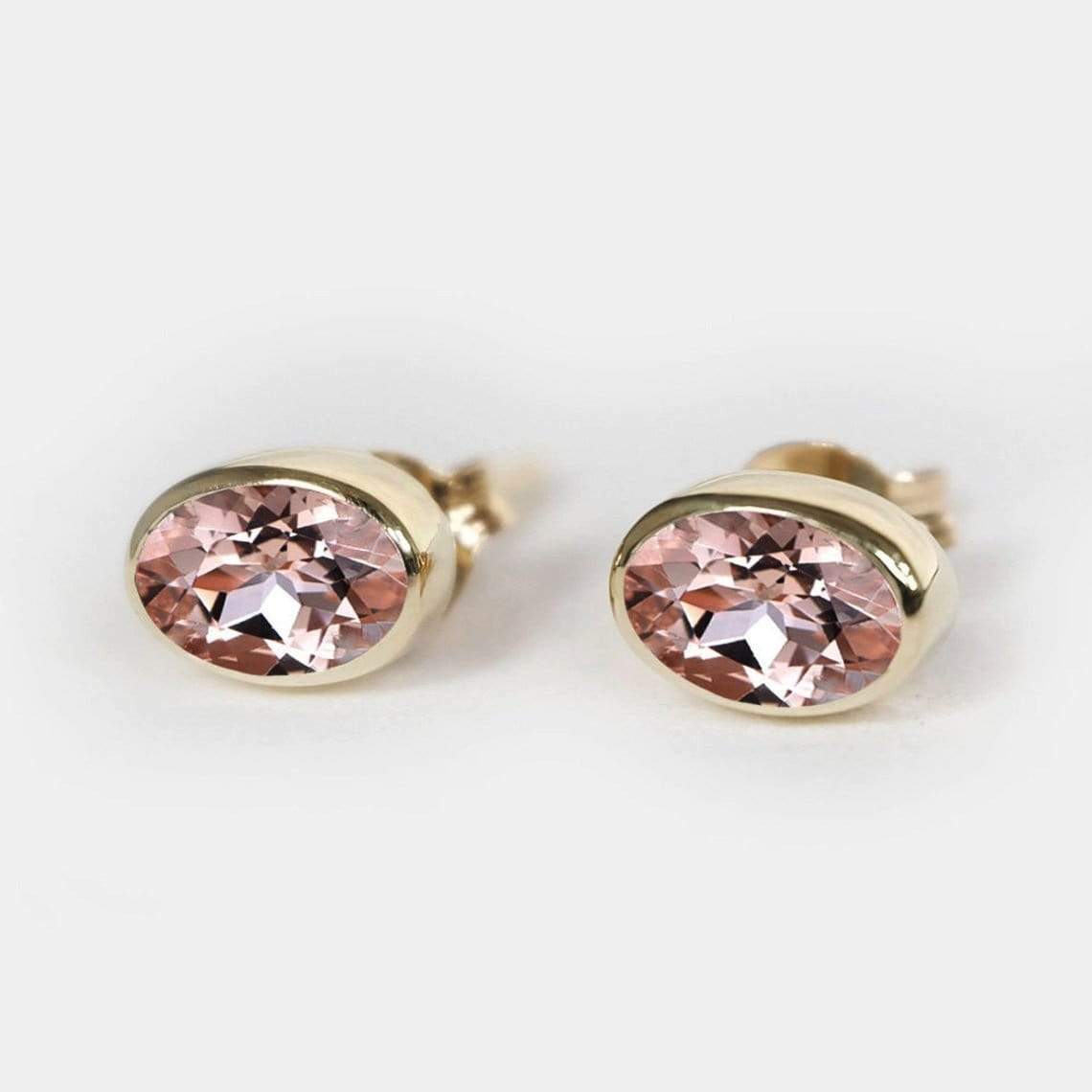 0.45 Carats 14k Solid Gold Morganite Earrings - SOVATS