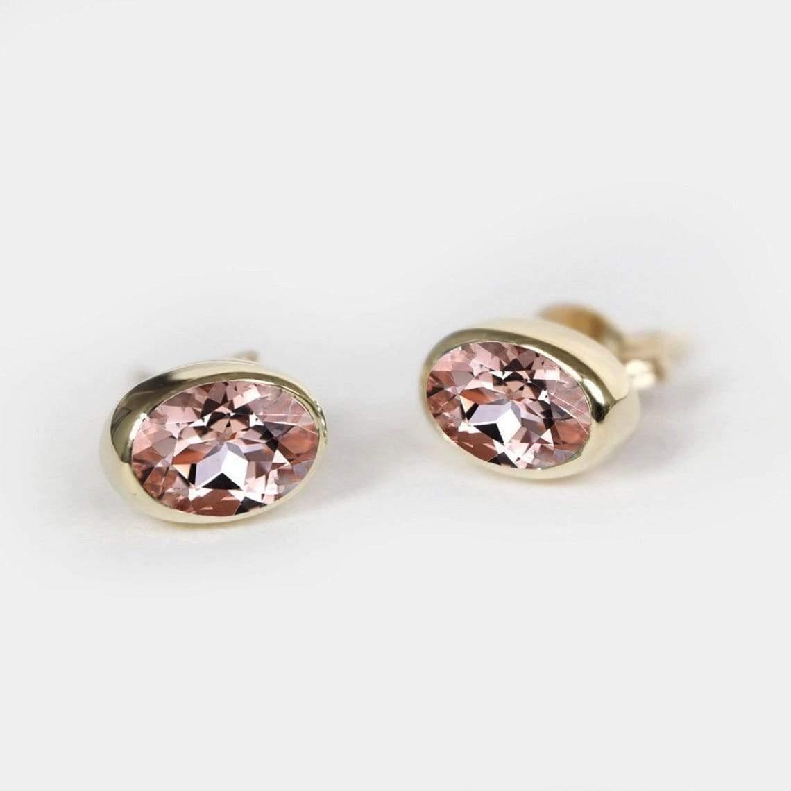 0.45 Carats 14k Solid Gold Morganite Earrings - SOVATS