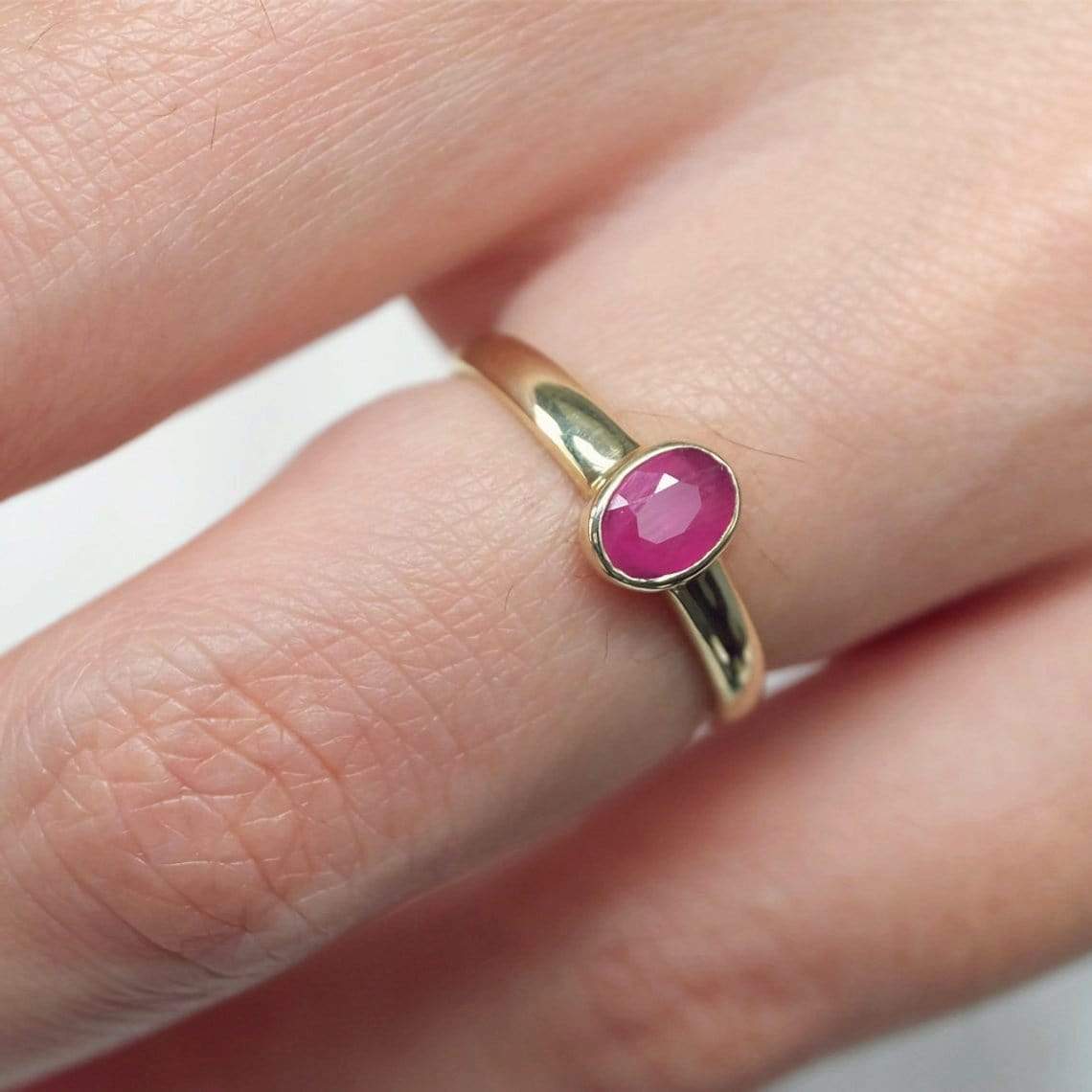 0.60 Carats 14k Solid Gold Ruby Engagement Ring - SOVATS