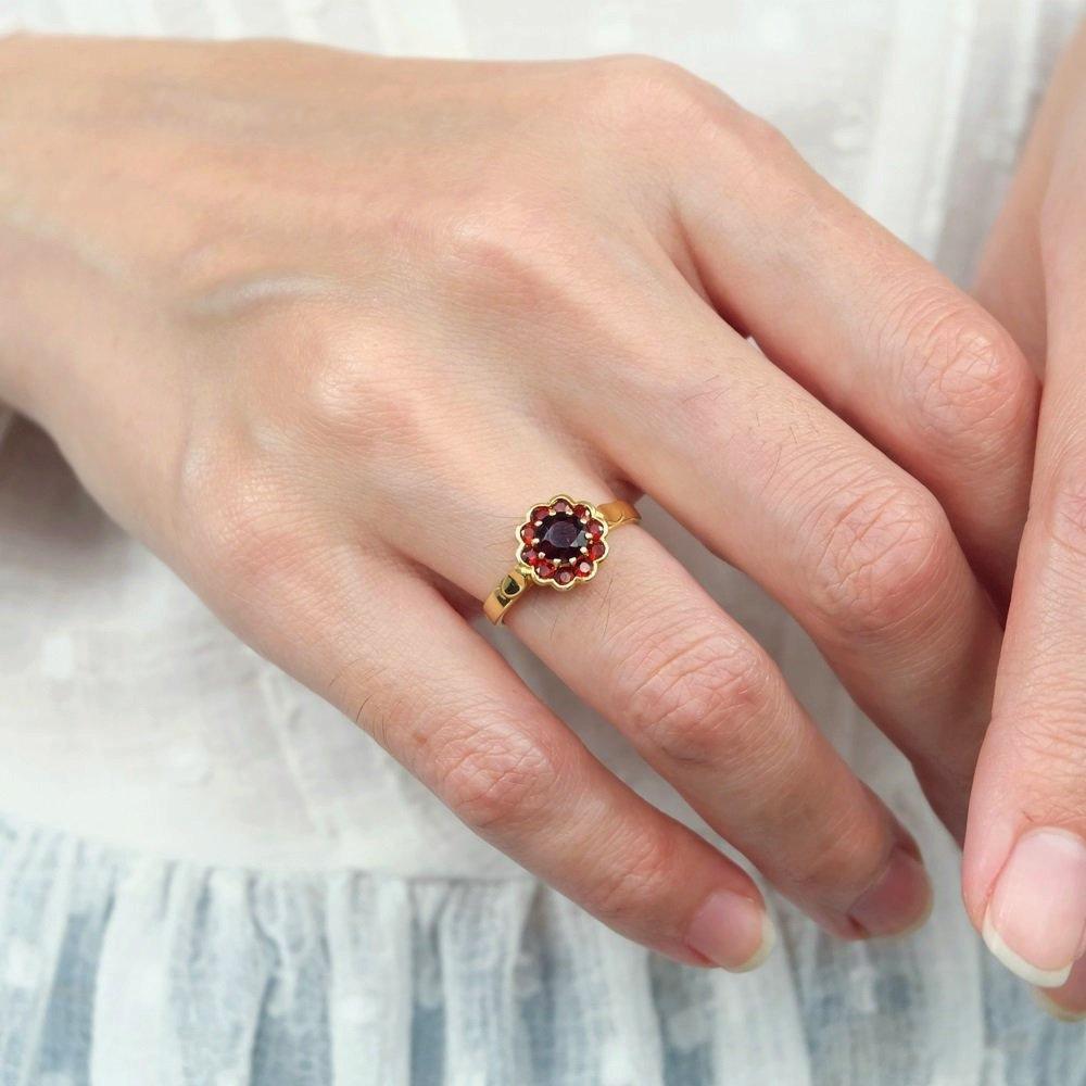 0.95 Carats 14k Solid Gold Garnet Engagement Ring - SOVATS