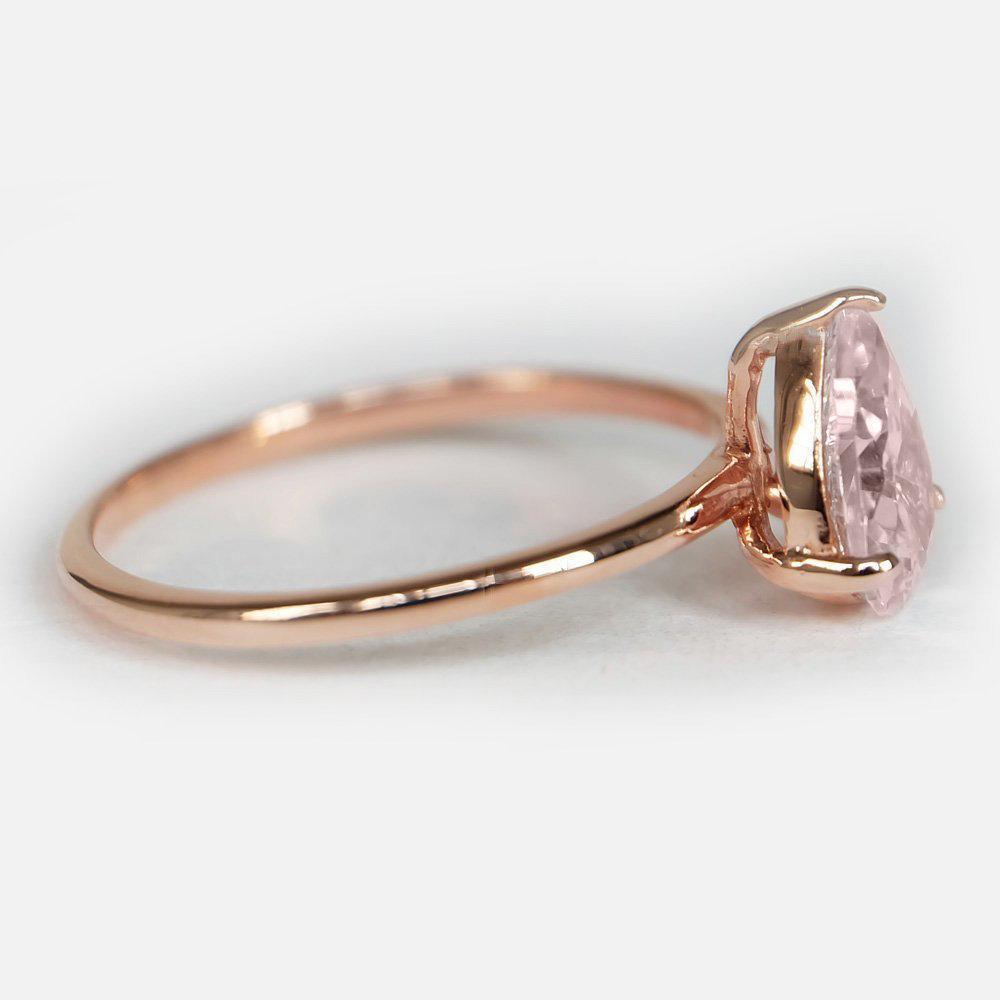 1.10 Carats 14k Solid Rose Gold Morganite Engagement Ring - SOVATS