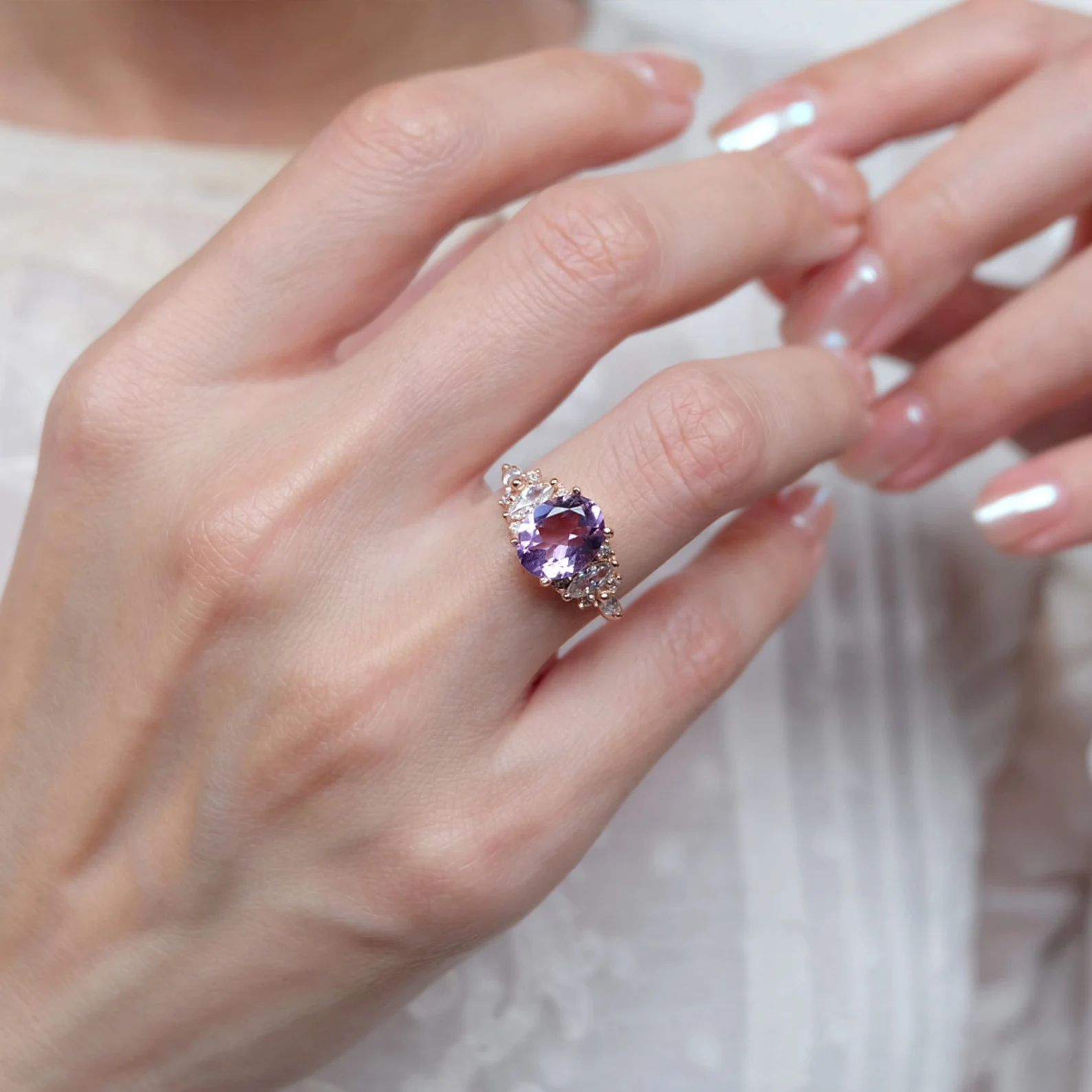 Amethyst Engagement Ring Galia