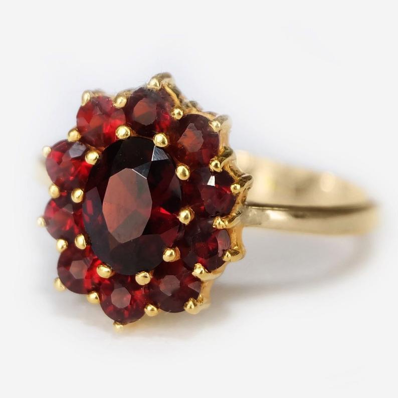 1.50 Carats 14k Solid Gold Garnet Engagement Ring - SOVATS