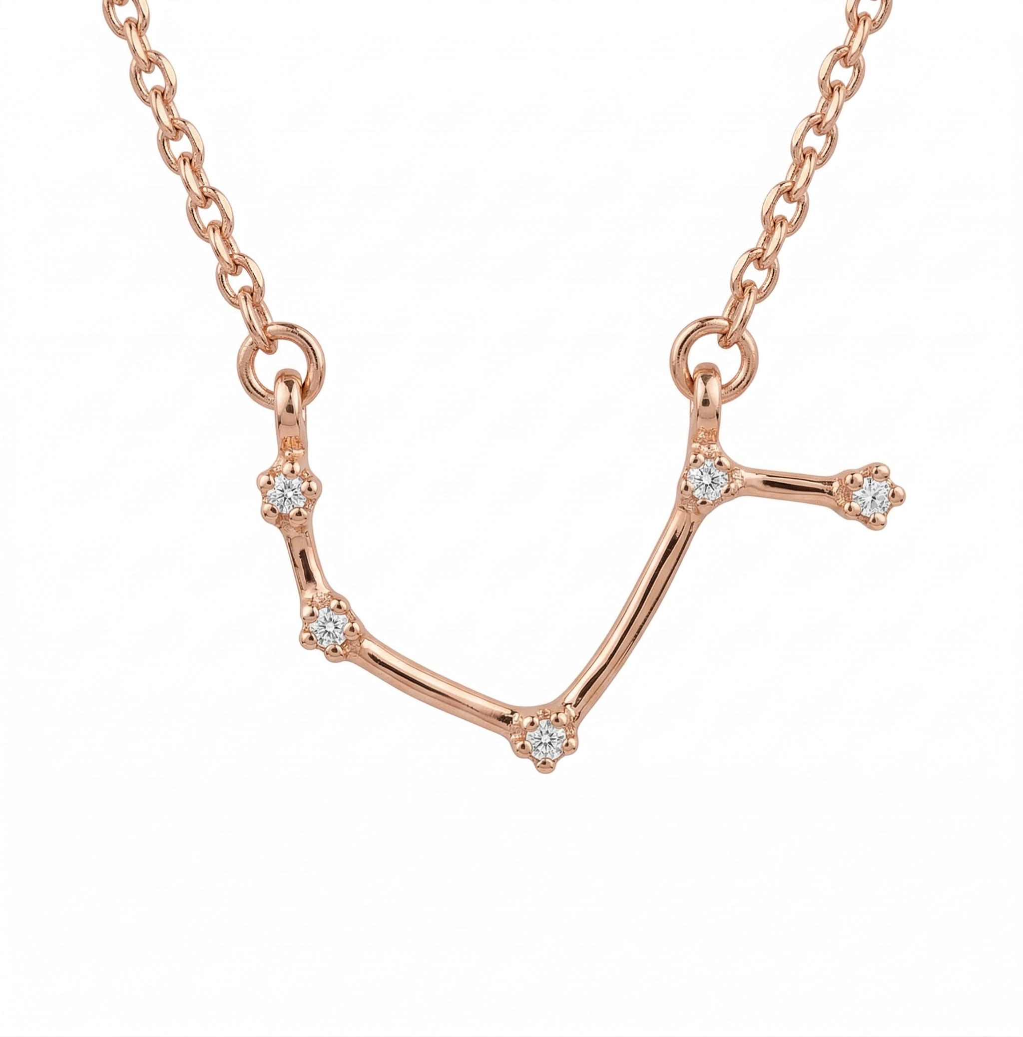 Zodiac Diamond Gold Necklace Aries