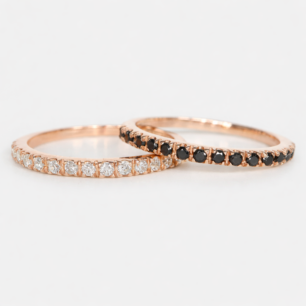 White Diamond Half Eternity Gold Ring Jasmin