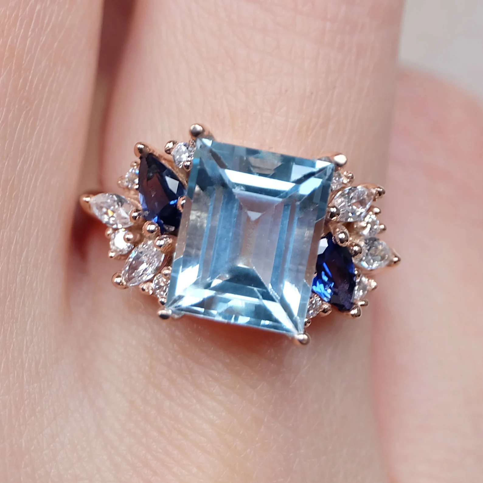 Blue Topaz Engagement Ring Caelia
