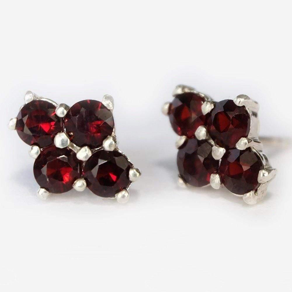 2 Carats 14k Solid White Gold Garnet Earrings - SOVATS