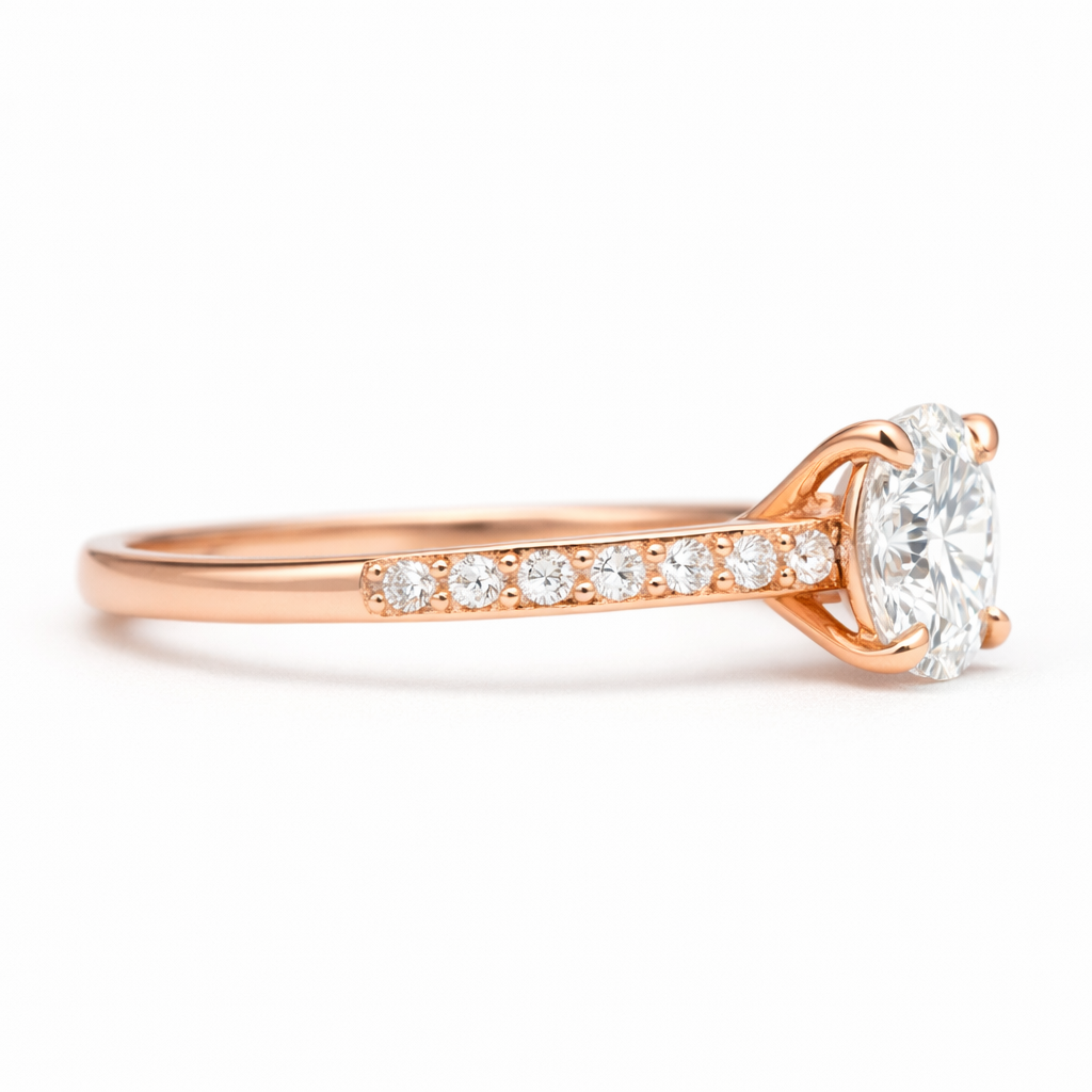 Moissanite Diamond Engagement Gold Ring Saba