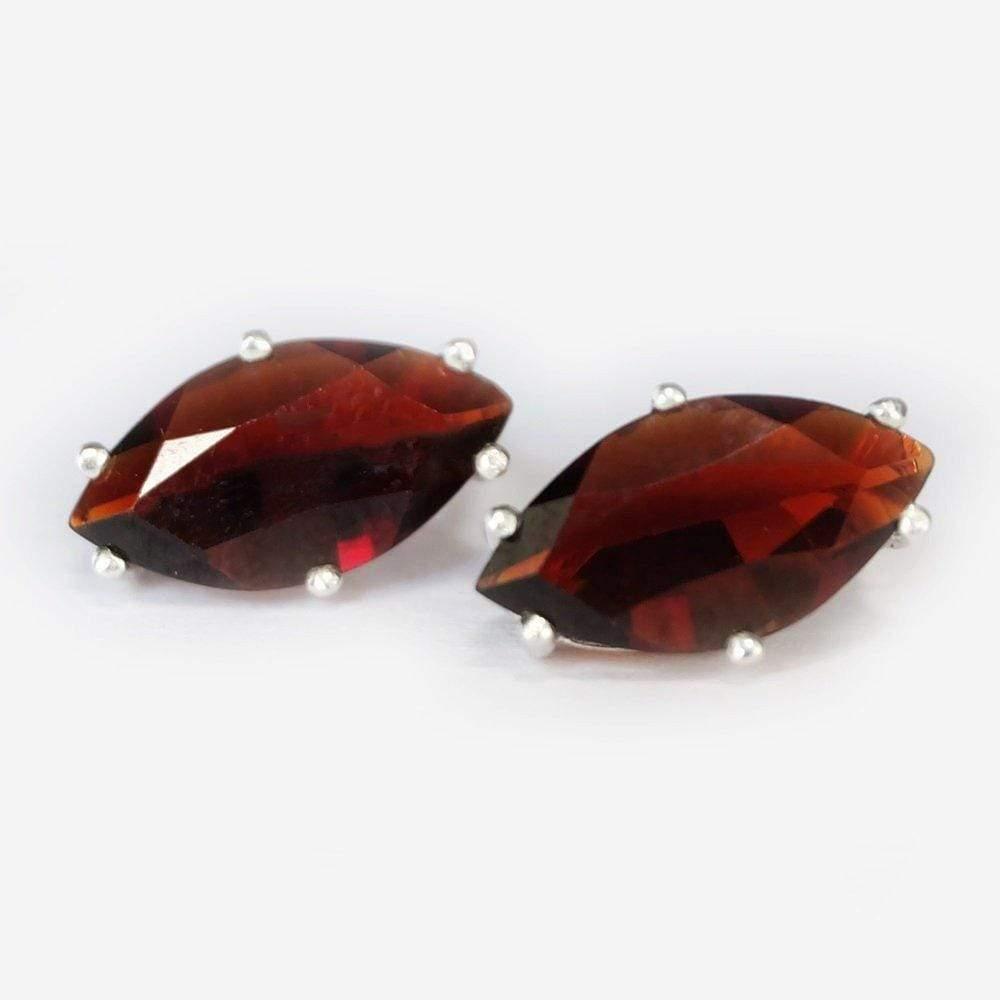 4.20 Carats 14k Solid White Gold Garnet Earrings - SOVATS