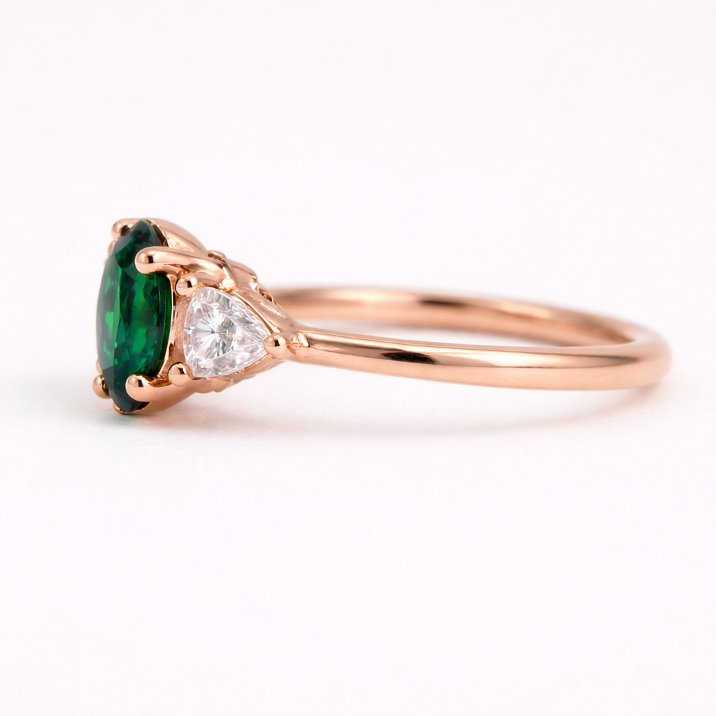 Sapphire Diamond Engagement Gold Ring Emi