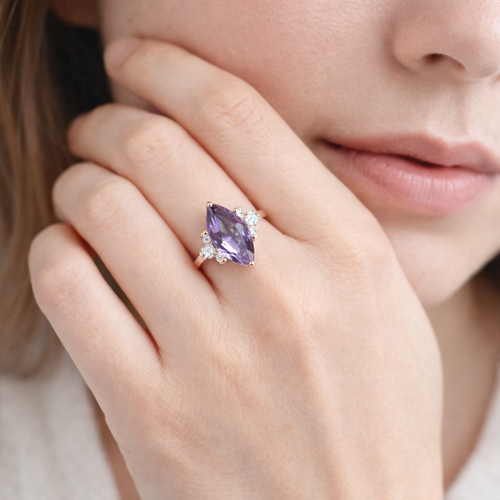 Amethyst Diamond Ring Ayda - SOVATS