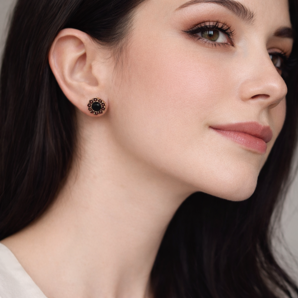 Garnet Gold Earrings Karin
