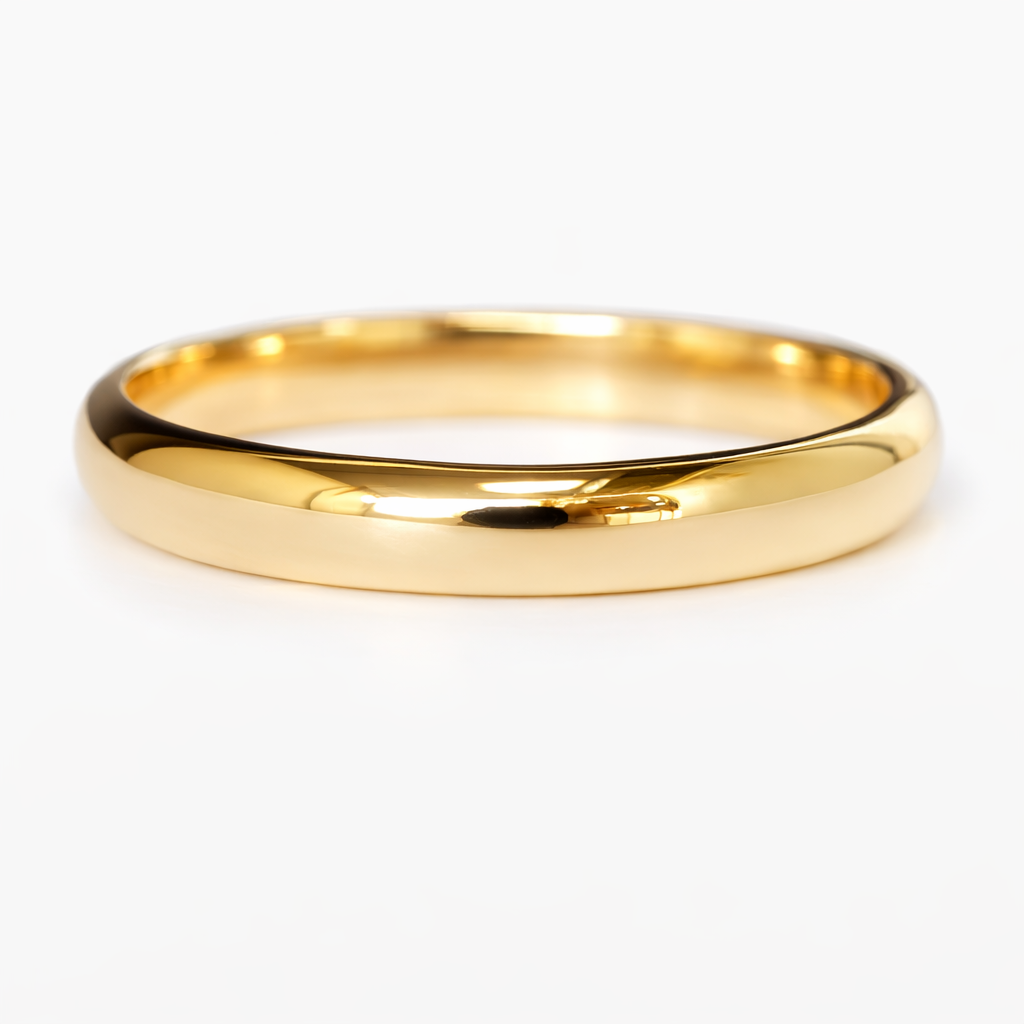 Classic 4mm Curved Gold Band Ring