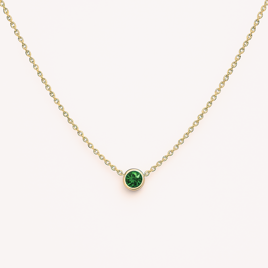 Emerald Solitaire Necklace Eldora