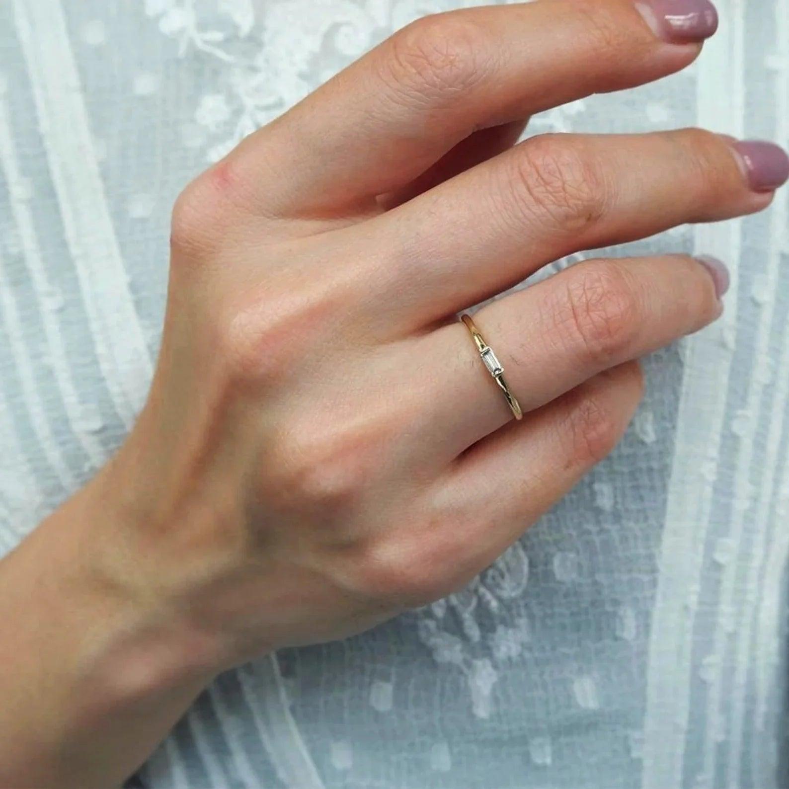 Diamond Baguette Ring Ina - SOVATS