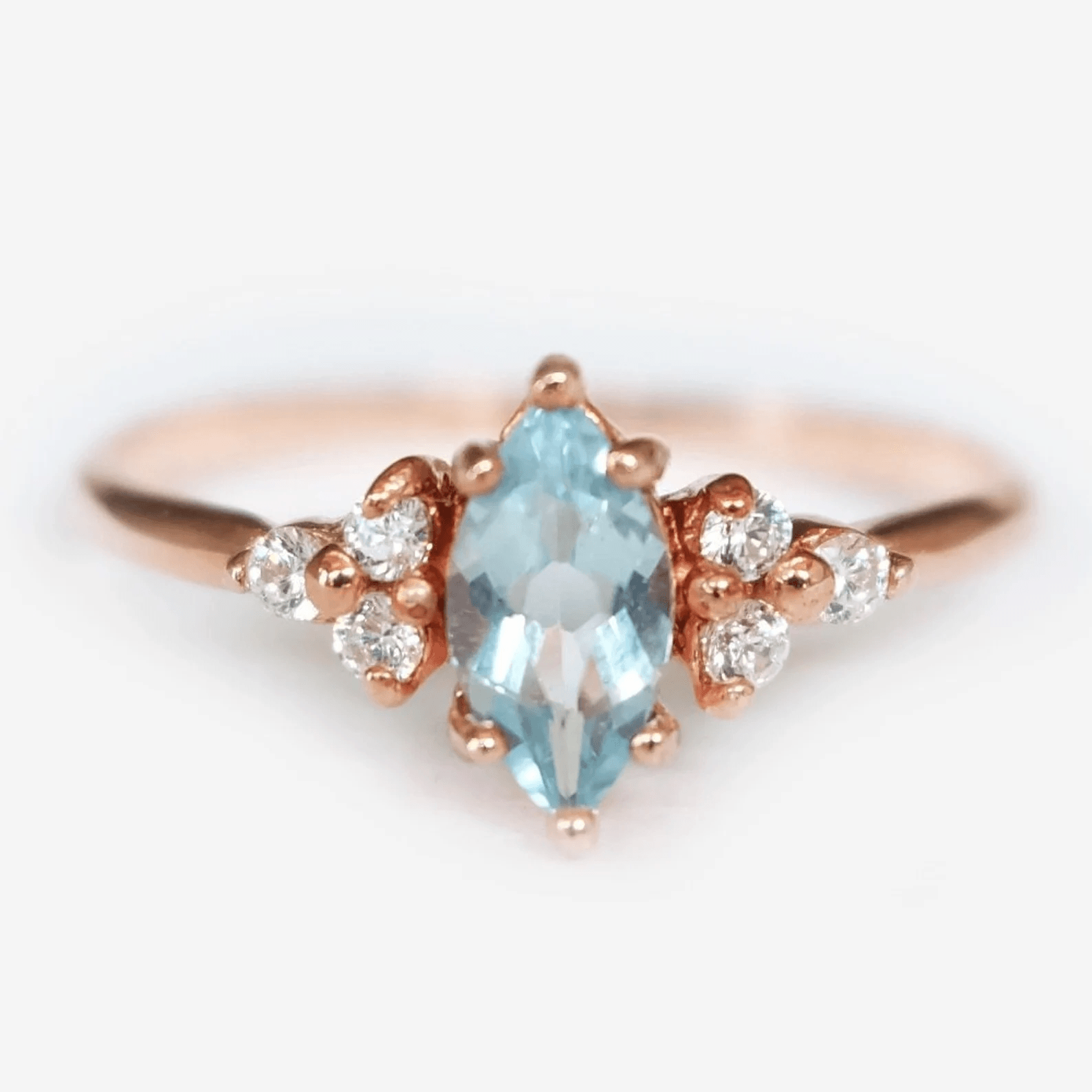 Marquise Aquamarine Diamond Ring Renée - SOVATS