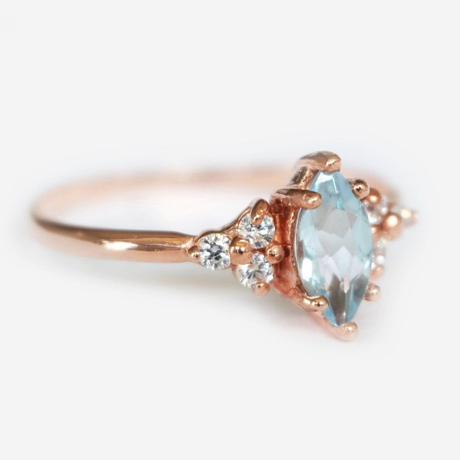 Marquise Aquamarine Diamond Ring Renée - SOVATS