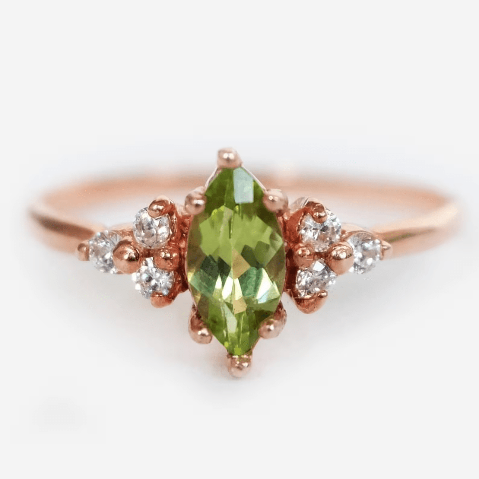 Marquise Peridot Diamond Ring Renée - SOVATS