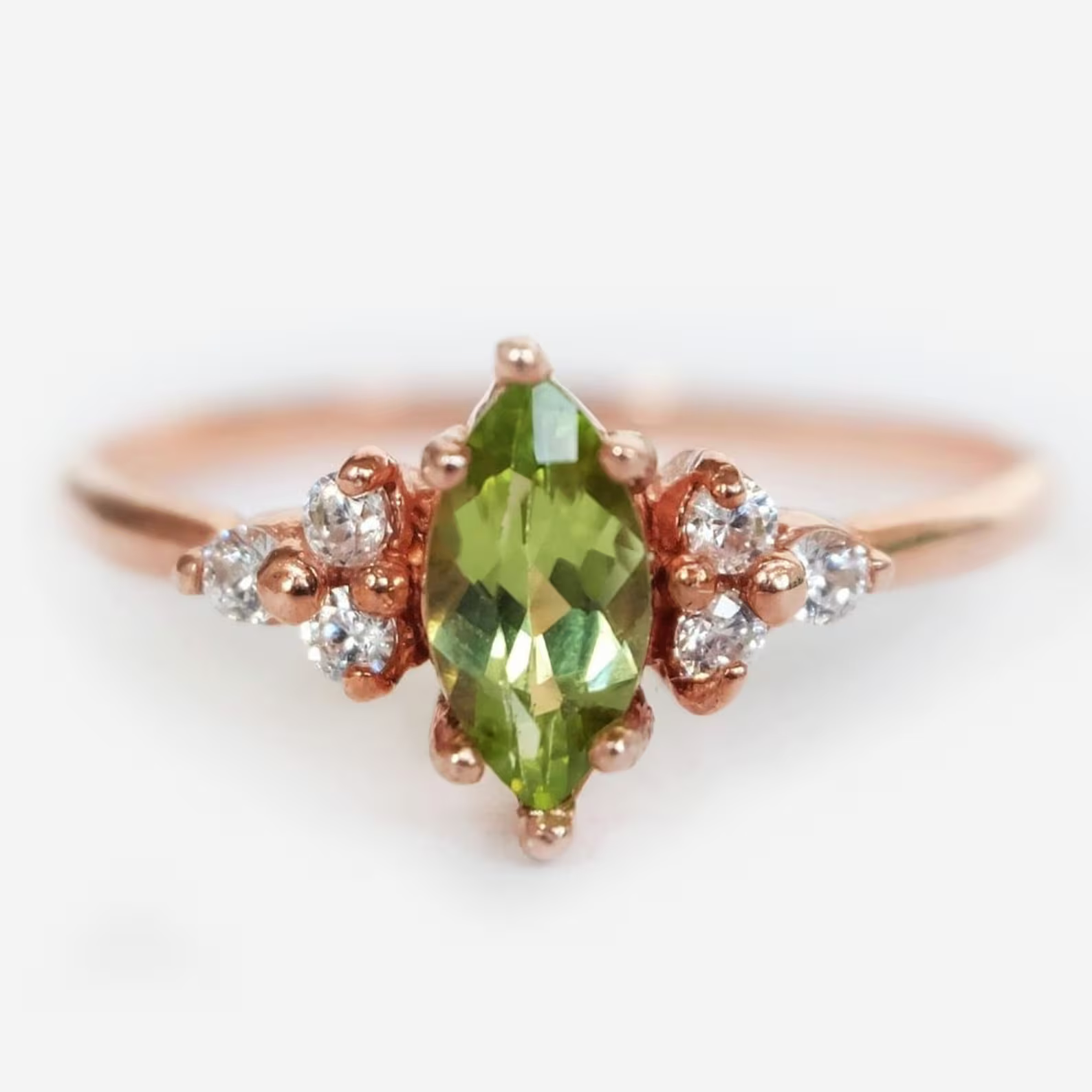 Marquise Peridot Diamond Ring Renée