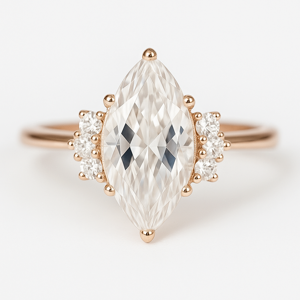 White Topaz Diamond Ring Ayda