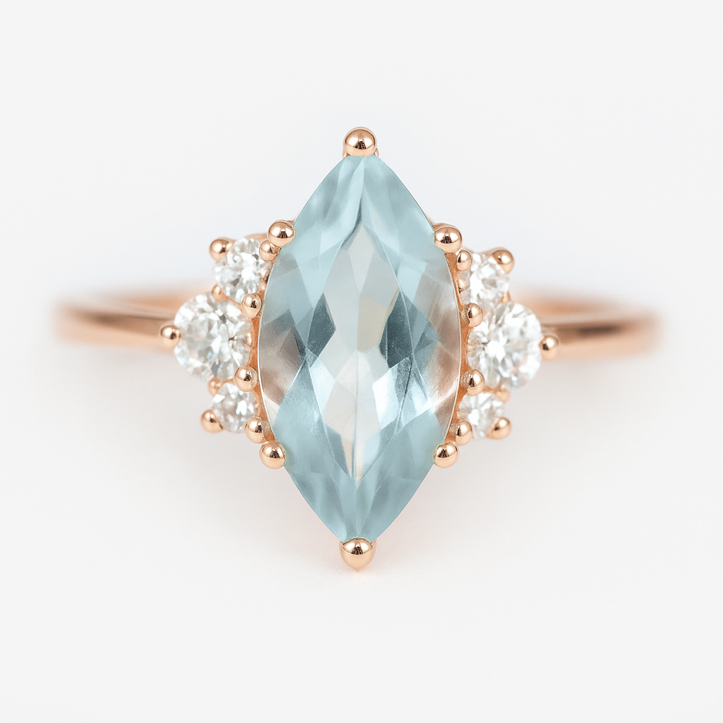 Aquamarine Diamond Ring Ayda