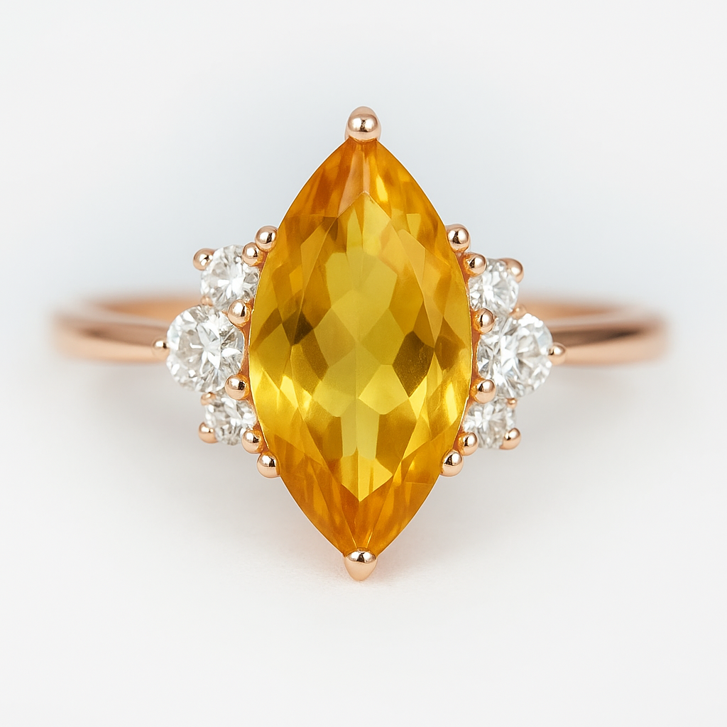 Citrine Diamond Ring Ayda