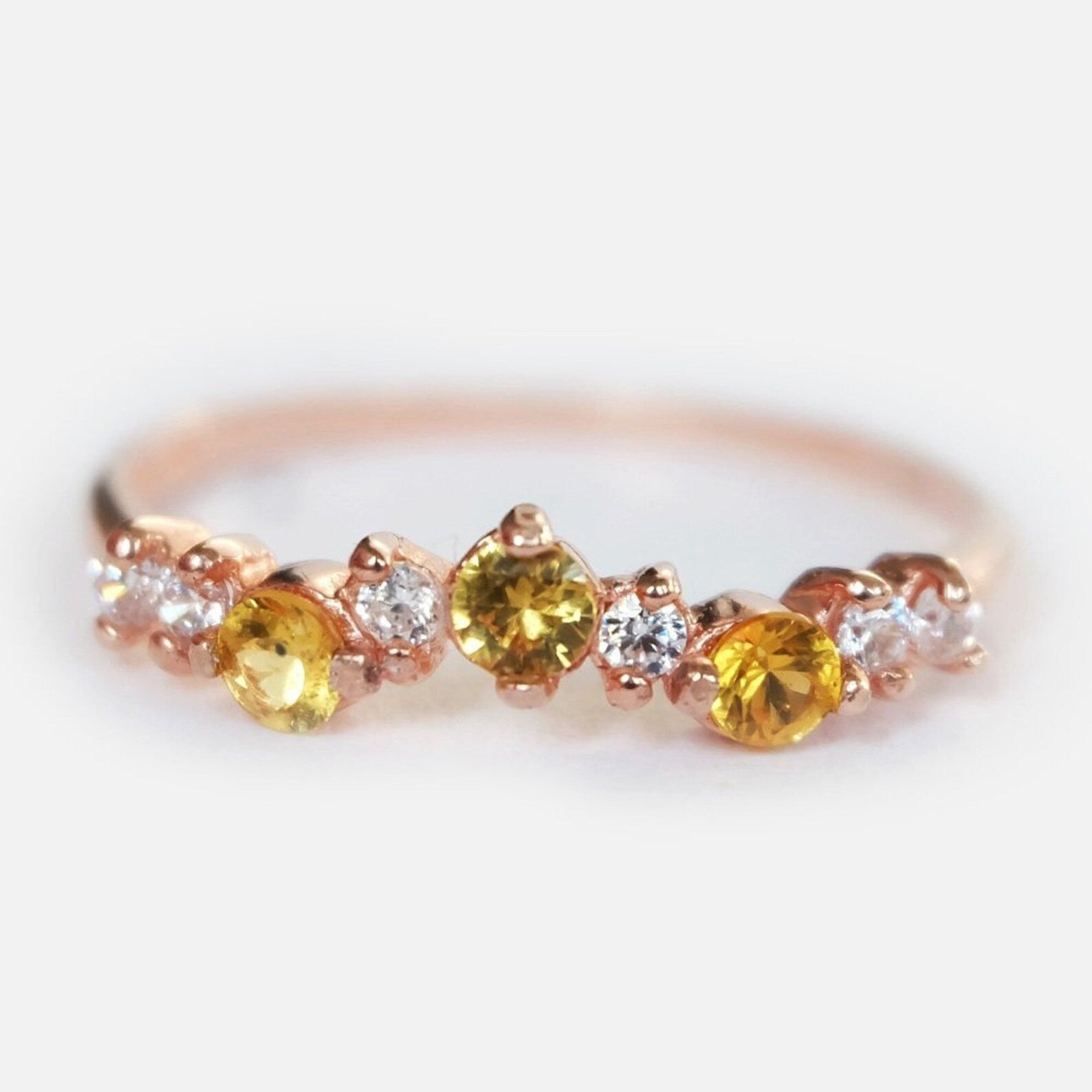 Yellow Sapphire Cluster Ring Taliyah