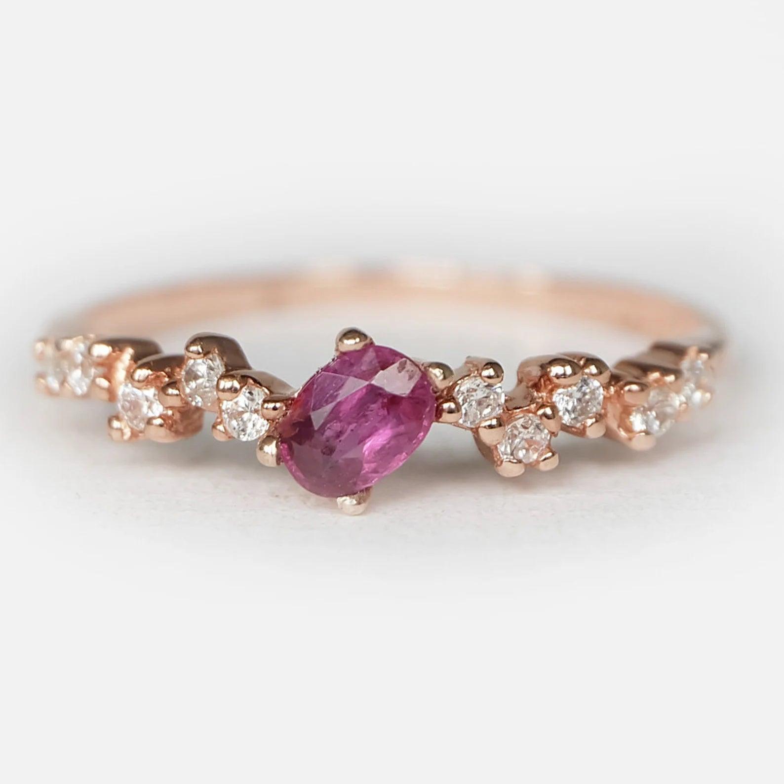 Rhodolite Diamond Ring Agnes - SOVATS