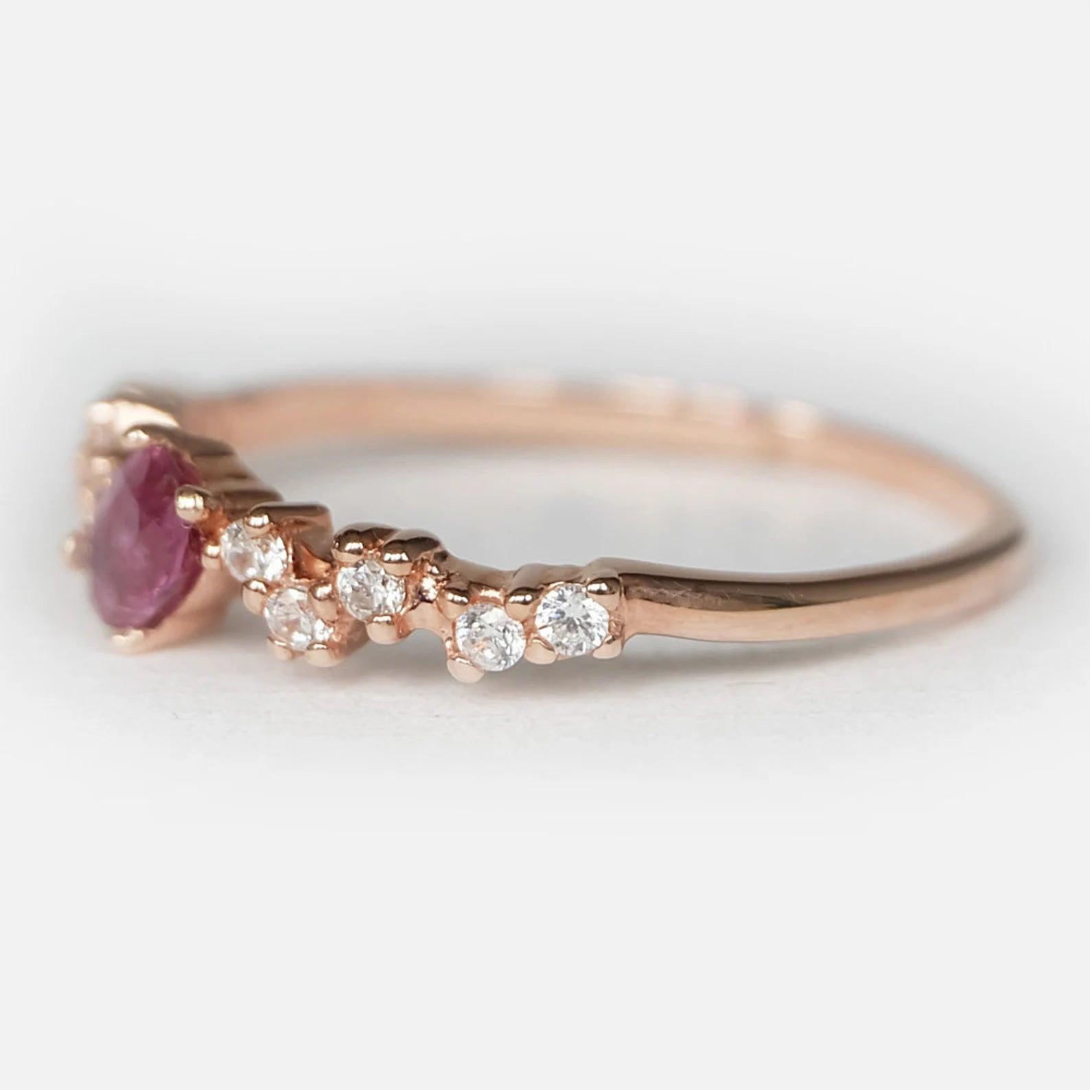Rhodolite Diamond Ring Agnes - SOVATS