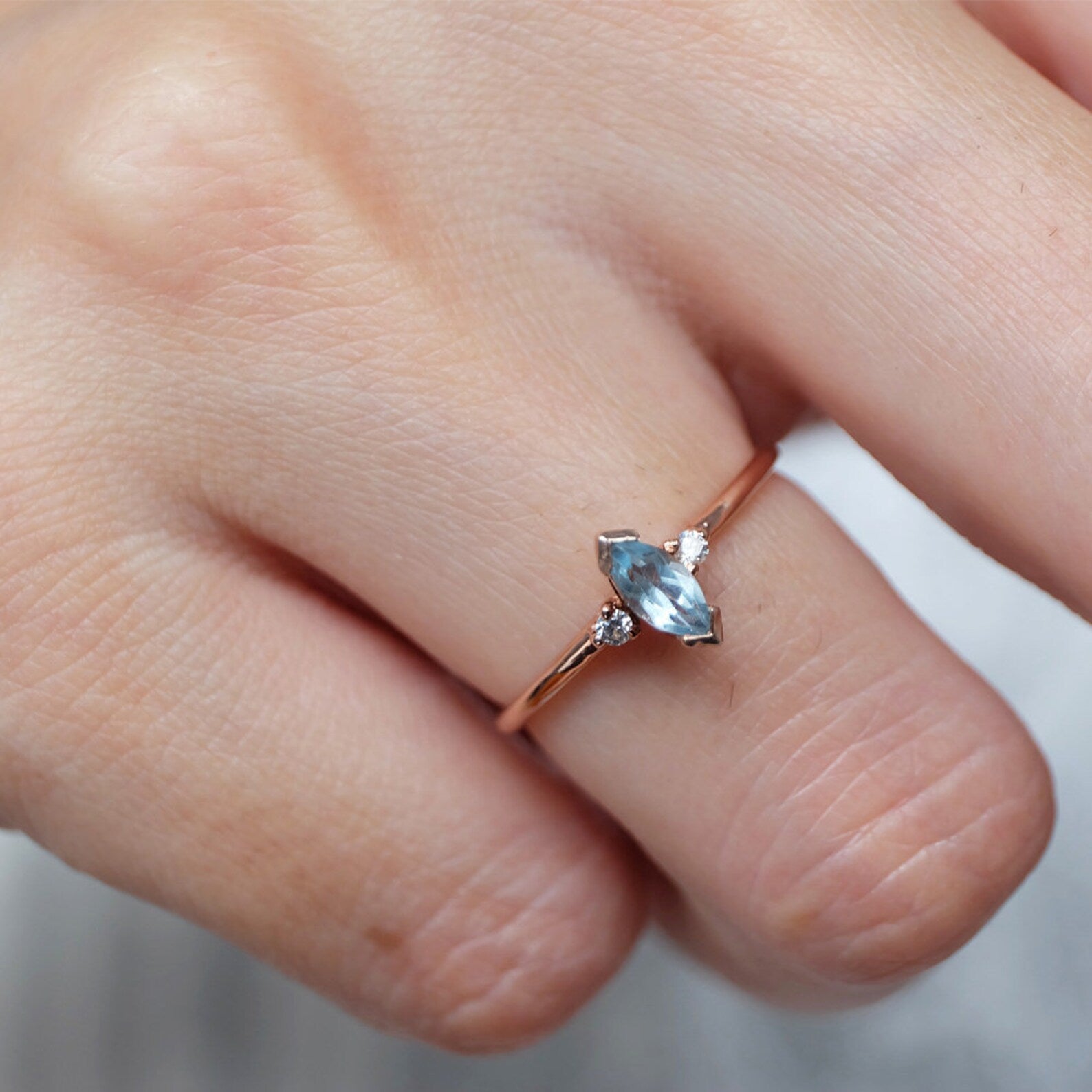 Aquamarine Diamond Ring Madeleine
