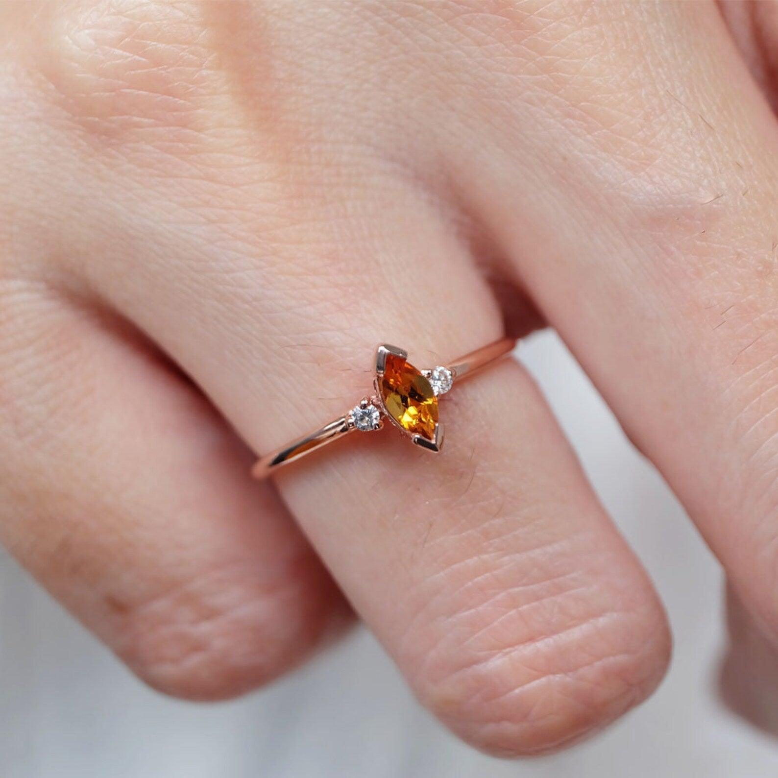 Citrine Diamond Ring Madeleine - SOVATS