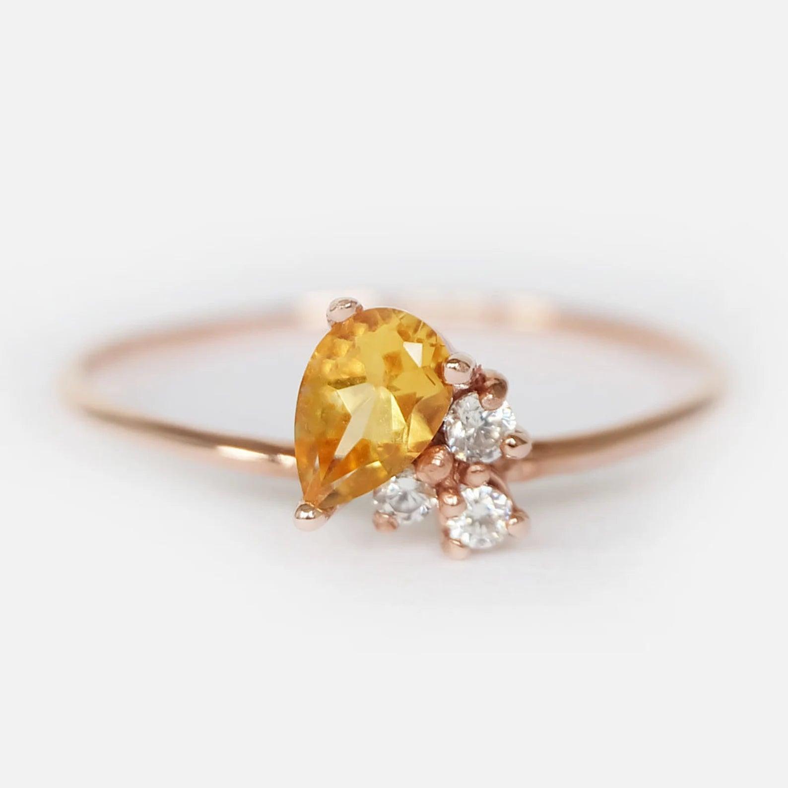 Citrine Diamond Ring Tess - SOVATS