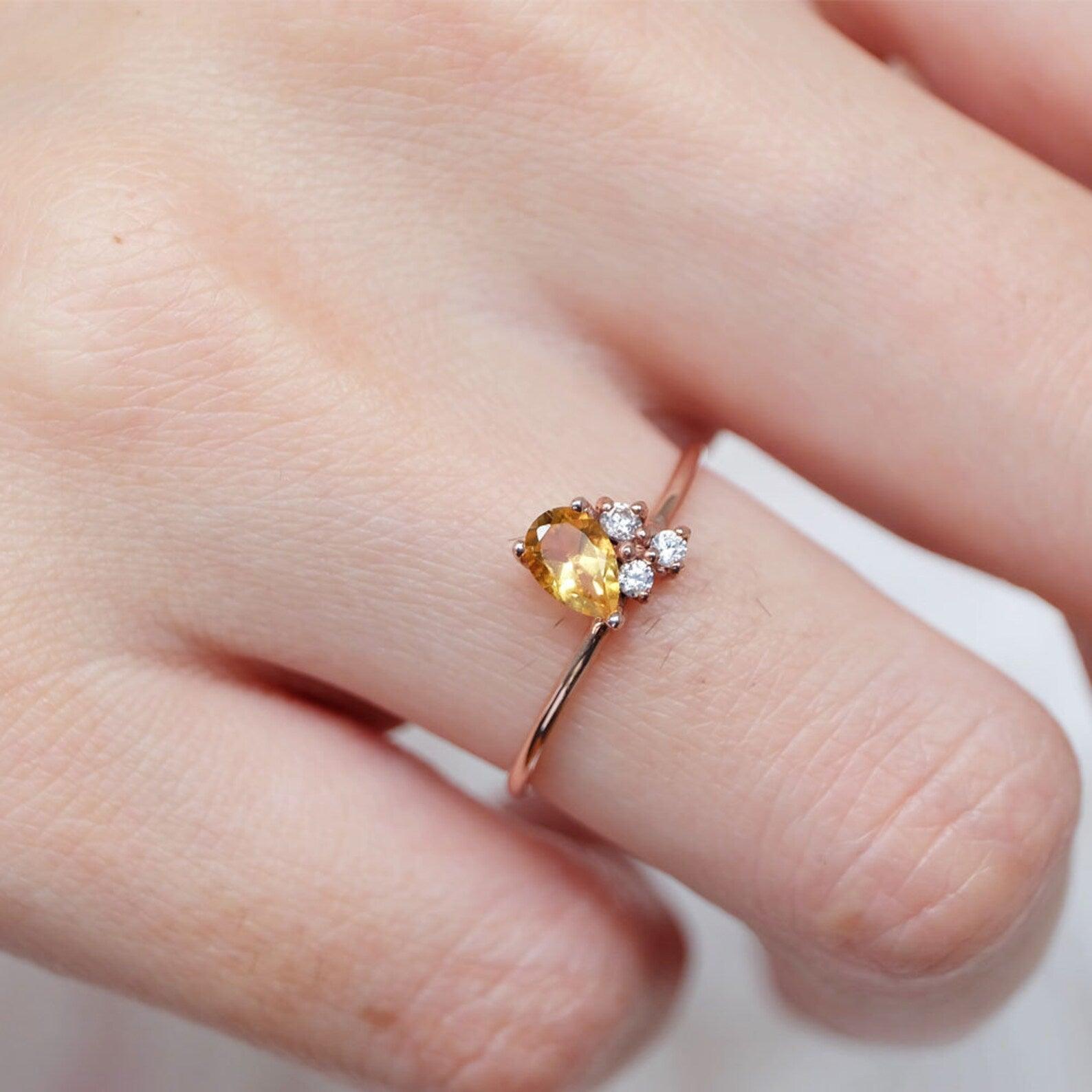 Citrine Diamond Ring Tess - SOVATS