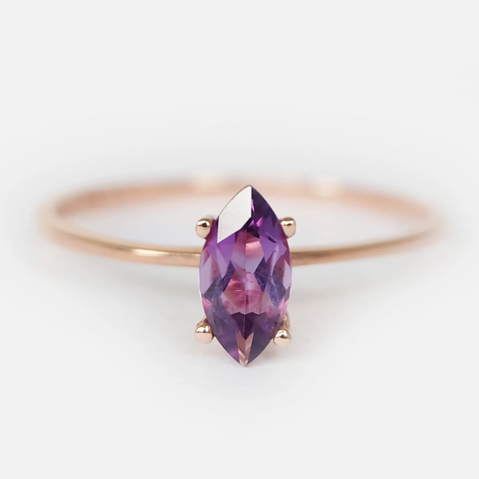 Amethyst Solitaire Ring Adrianne - SOVATS