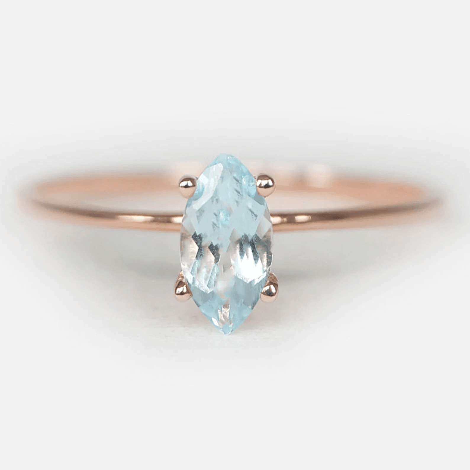 Aquamarine Solitaire Ring Adrianne - SOVATS