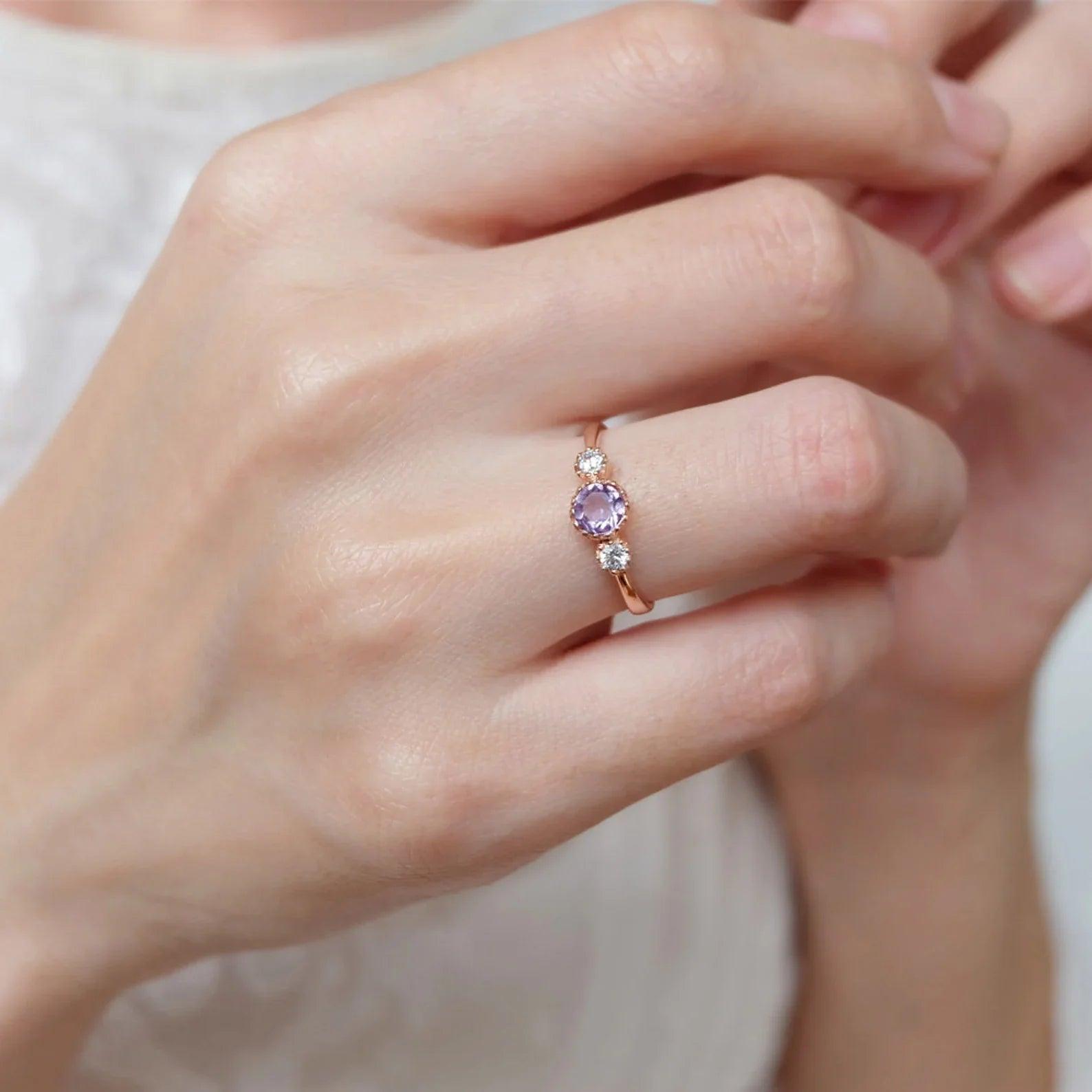 Amethyst Diamond Ring Samira - SOVATS